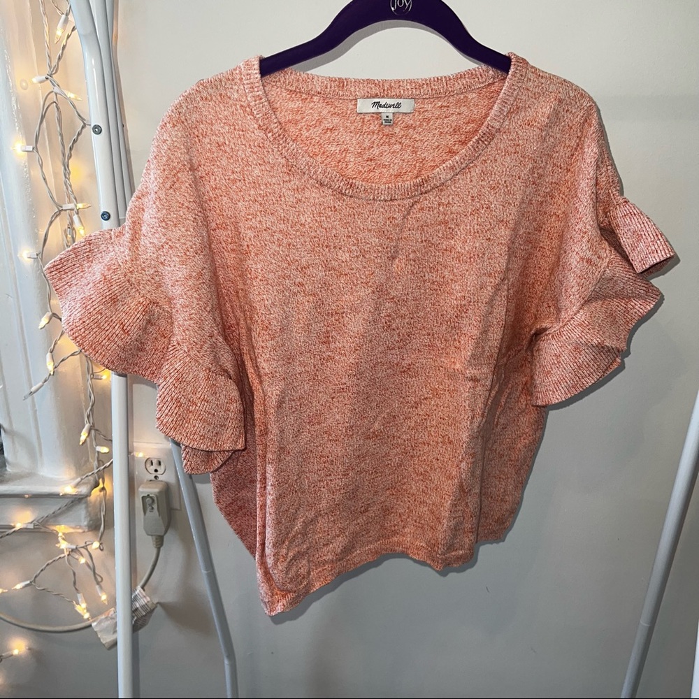 Madewell Sweater Top with Ruffle Sleeves